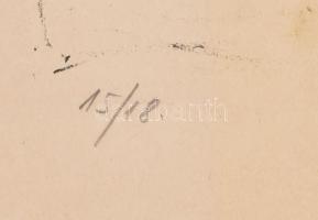 Zala Tibor (1920-2004): Lány arcképe (cím nélkül). Litográfia, papír, jelzett, számozott (15/18). La...