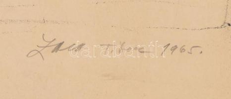 Zala Tibor (1920-2004): Lány arcképe (cím nélkül). Litográfia, papír, jelzett, számozott (15/18). La...