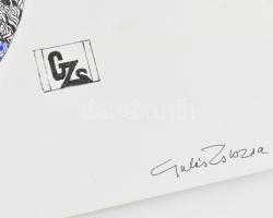 Gulás Zsuzsa (1927-2008): Nyári varázslat. Vegyes technika, papír, jelzett. 50×20 cm