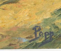 Papp S jelzéssel: Erdőrészlet. Olaj farost. Keretben 31x43 cm