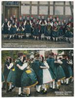 4 db régi német folklór képeslap Hessenből / 4 pre-1945 German folklore postcards from Hessen