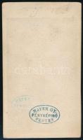 cca 1860 Fischer Sándor portréja, keményhátú fotó Mayer György pesti műterméből, 10,5×6 cm