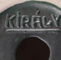 Király Károly: Hólyagos gyertyatartó, jelzett, m: 14 cm