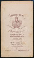 cca 1870 Gyerek portréja, keményhátú fotó Szentkuty István pesti műterméből, 10,5×6,5 cm
