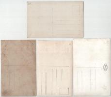 Műhelyek, gyárak - 4 db fotó képeslap munkásokkal