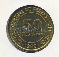 Peru 1982. 50S érmés, bélyeges borítékon T:1 Ismertetővel!