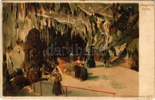 1901 Postojnska jama, Adelsberger Grotte; stalactite cave interior. litho (EK)