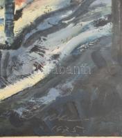 Incze István (1905-1978): Bucsin útja télen (Erdély), 1975. Olaj, karton, jelezve balra lent, üvegez...