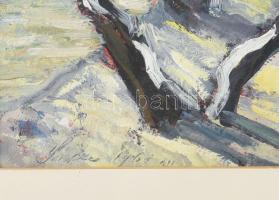 Incze István (1905-1978): Erdélyi tél, 1968. Olaj, karton, jelezve balra lent, üvegezett fakeretben,...
