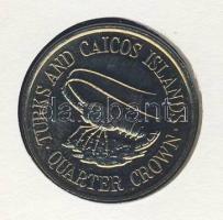 Turks & Caicos 1981. 1/4C érmés, bélyeges borítékon T:1 Ismertetővel!