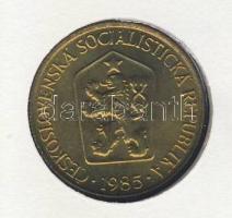 Csehszlovákia 1985. 1K érmés, bélyeges borítékon T:1 Ismertetővel!