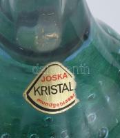 Joska Kristal iparművész váza, anyagában színezésekkel, jelzett, hibátlan, m: 35 cm