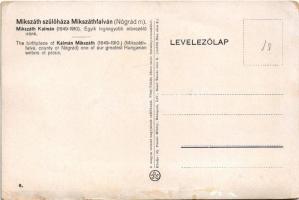 Mikszáthfalva, Szklabonya, Sklabiná; Mikszáth Kálmán szülőháza. A magyar nemzet nagyjainak szülőháza...