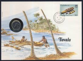 Tuvalu 1985. 5c érmés, bélyeges borítékon T:1 Ismertetővel!