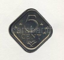 Holland-Antillák 1985. 5c érmés, bélyeges borítékon T:1 Ismertetővel!