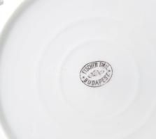 Fischer Emil áttört tálka. Kézzel festett, jelzett, kopott d: 19 cm