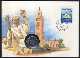 Marokkó 1974. 1D érmés, bélyeges borítékon T:1 Ismertetővel!