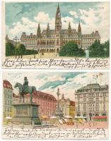 Wien, Vienna, Bécs - 2 pre-1903 litho postcards