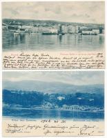 2 db RÉGI hosszú címzéses horvát képeslap: Fiume, Lovrana / 2 pre-1903 Croatian postcards: Rijeka, Lovran