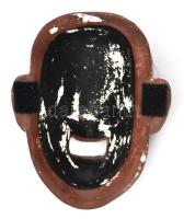 Groteszk japán fej. Fa,, festett gipsz, szőrrel. Sérülésekkel XX. sz. eleje / Vintage Japanese colle...