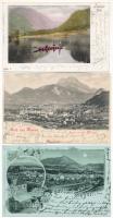 5 db RÉGI hosszú címzéses osztrák képeslap / 5 pre-1902 Austrian postcards: Graz, Admont, Lunzer See, Weyer litho, Heiligenkreuz im Wienerwald