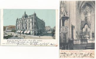 5 db RÉGI hosszú címzéses osztrák képeslap / 5 pre-1902 Austrian postcards: Graz, Admont, Lunzer See...