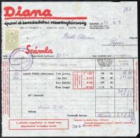 1943 Diana Ipari és Ker. R.T. fejléces számla