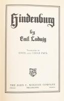 Ludwig, Emil: Hindenburg Philadelphia, Chicago, And Toronto, 1935 The John C. Winston Company, Kiadói, kissé kopott vászonkötésben