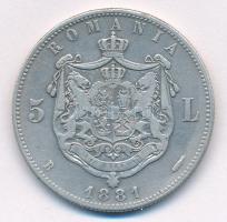 Románia 1881B 5L Ag "I. Károly" T:VF Romania 1881B 5 Lei Ag "Carol I" C:VF Kraus...