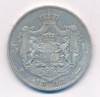 Románia 1883B 5L Ag "I. Károly" T:VF Romania 1883B 5 Lei Ag "Carol I" C:VF Kraus...