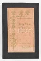 Bartha Miklós: Kazár földön. Kolozsvár, 1901, Ellenzék, 2+328 p. Első kiadás. Átkötött egészvászon-kötés, a címlapon folttal, kis sérüléssel.   Antiszemita színezetű regény, ami a maga korában jelentős vitákat váltott ki.