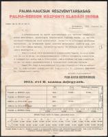 1925 Palma-Kaucsuk R.T. Palma-Berson Központi Eladási Iroda - 1925. évi II. számú árjegyzék / Üzleti levél