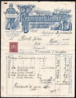 1930 Frommer Elemér Tea és Kávébehozatali Nagykereskedés, Bp. IV. Molnár u. 33. fejléces számla, kézzel írott