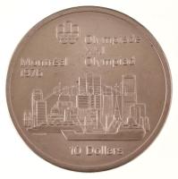 Kanada 1973. 10$ Ag "Montreali Olimpia - Montreal látképe" kapszulában T:BU kis patina Can...