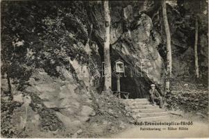 1916 Trencsénteplic, Trencianske Teplice; Rablóbarlang. Wertheim Zsigmond kiadása / Räuber Höhle / cave entry (EK)