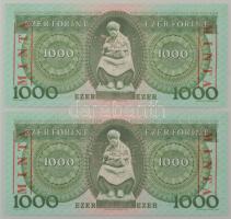 1993. 1000Ft (2x) "D 00000114 - D 00000115" sorszámkövető, piros "MINTA" felülny...