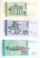 Németország 1991. 5M + 1993. 10M + 20M T:XF-F szép papír
Germany 1991. 5 Mark + 1993. 10 Mark + 20 ...
