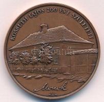 Fritz Mihály (1947-) 1990. "Kossuth Lajos 200 éve született - Monok" kétoldalas, bronz eml...