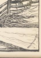 Mednyánszky jelzéssel: Mesebeli táj. Tus, papír. Üvegezett fakeretben. 19×13,5 cm