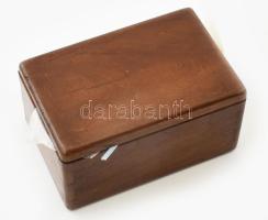 Vegyes bizsu ékszer tétel szebb darabokkal, gránátköves, markazitos, stb fa ládikában