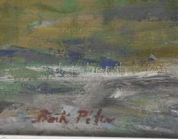 Bak Péter (1950-): Őszi táj. Olaj, vászon, jelzett. Hátoldalán autográf felirattal, a művész bélyegz...