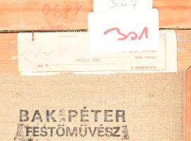 Bak Péter (1950-): Őszi táj. Olaj, vászon, jelzett. Hátoldalán autográf felirattal, a művész bélyegz...