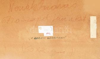 Novák András (1936-2017): A másik szobában. Olaj, farost. Jelezve jobbra lent. Hátoldalán autográf f...