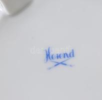 Herendi hecsedli mintás bonbonier, kissé sérült plasztikus virág fogóval, 2. oszt. jelzett, lábakon ...