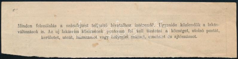 cca 1920 M.kir. dohányjövedéki központi igazgatóság Számfejtési szelvénye, M.Kir. Postatakarékpénztá...