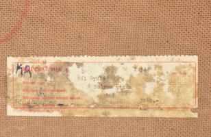 Pál Gyula (1928-1981): Sólyom utcán, 1979. Olaj, farost, jelezve balra lent. Hátoldalán autográf fel...