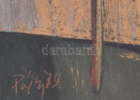 Pál Gyula (1928-1981): Sólyom utcán, 1979. Olaj, farost, jelezve balra lent. Hátoldalán autográf fel...