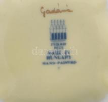 Zsolnay pillangó mintás bonbonier, jelzett, kézzel festett, hibátlan, 7,5x7,5 cm