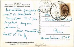 1941 Zenta, Senta; Szt. István tér, városháza, felrobbantott Tiszai vashíd, Royal szálloda. Tóth Gyu...