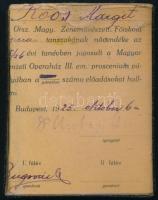 1925 Koós Margit igazolványa, zeneművészeti iskola igazgatójának Hubay Jenőnek pecsételt aláírásával